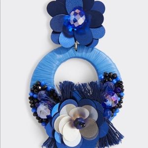 Vineyard Vines Floral Beaded Raffia Earrings